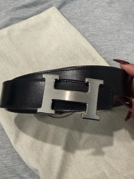 Hermès Black Reversible Belt 95cm - New with Box